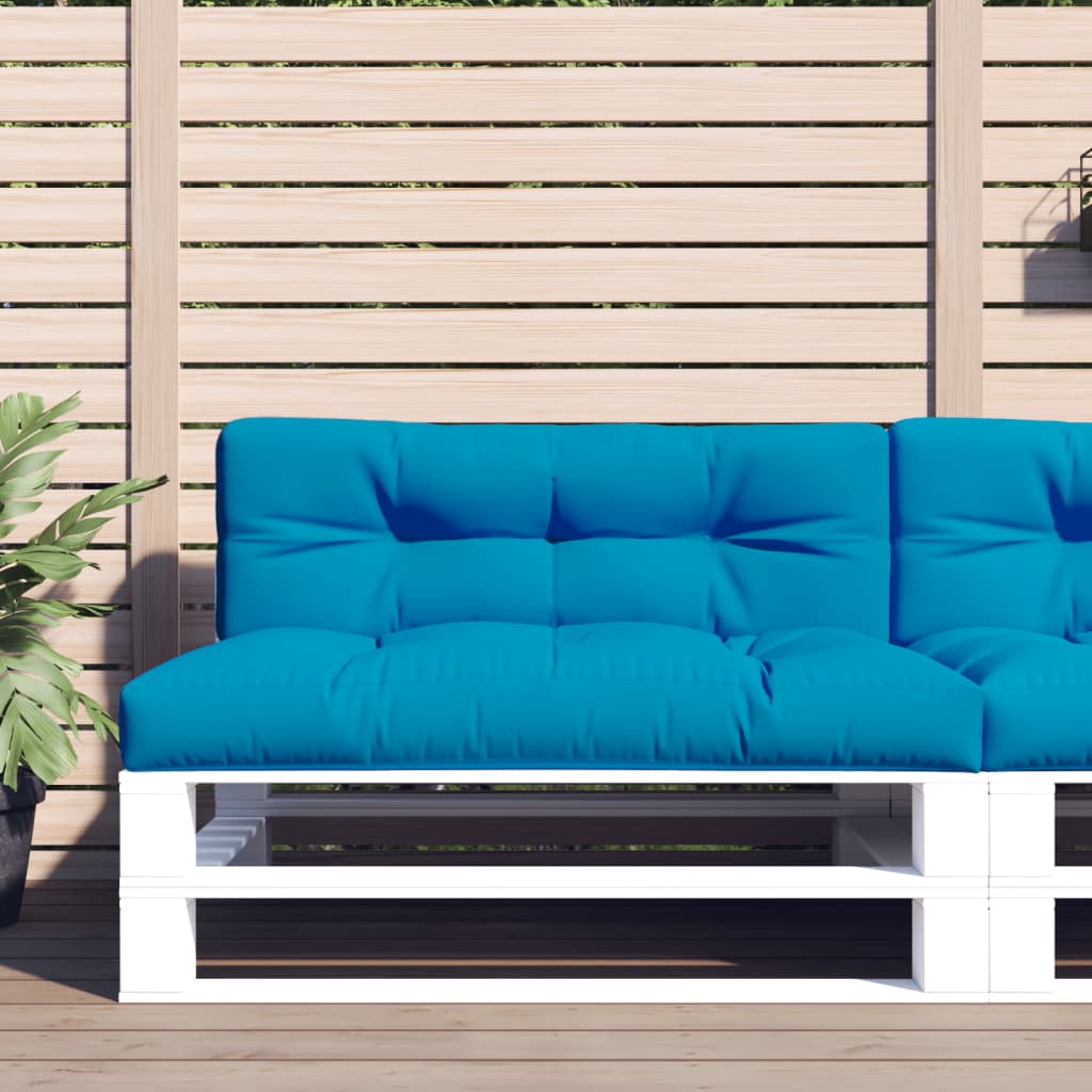 vidaXL Almofadão para sofá de paletes 120x40x12 cm tecido azul