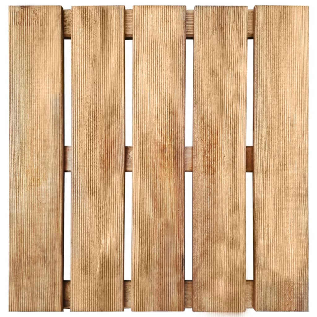 vidaXL Ladrilhos de pavimento 24 pcs 50x50 cm madeira castanho