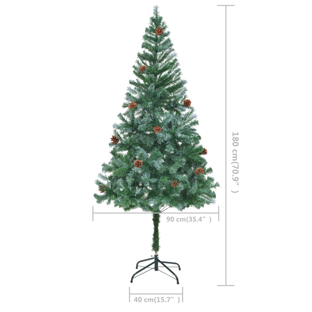 vidaXL Árvore de Natal artificial com pinhas 180 cm