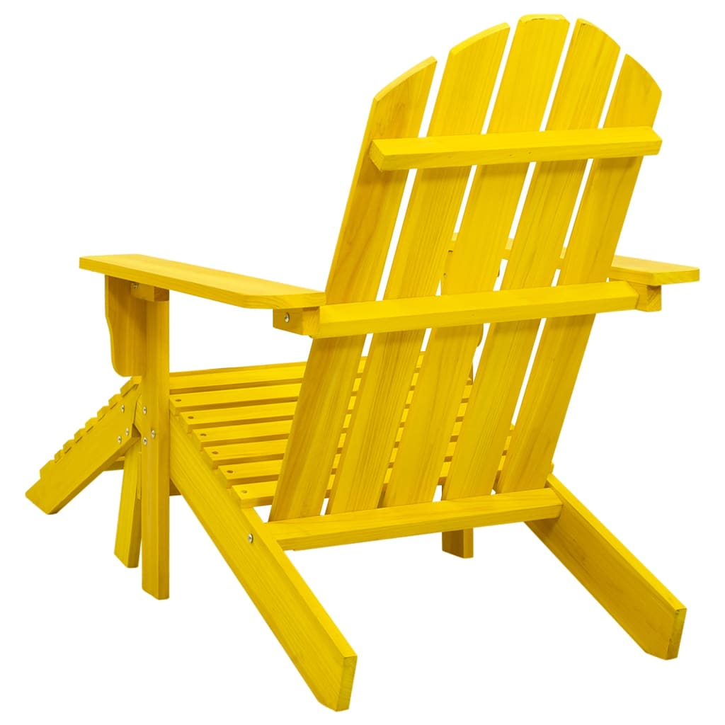 vidaXL Cadeira Adirondack para jardim com otomano abeto maciço amarelo