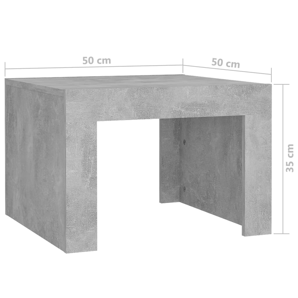vidaXL Mesa de centro 50x50x35 cm contraplacado cinzento cimento