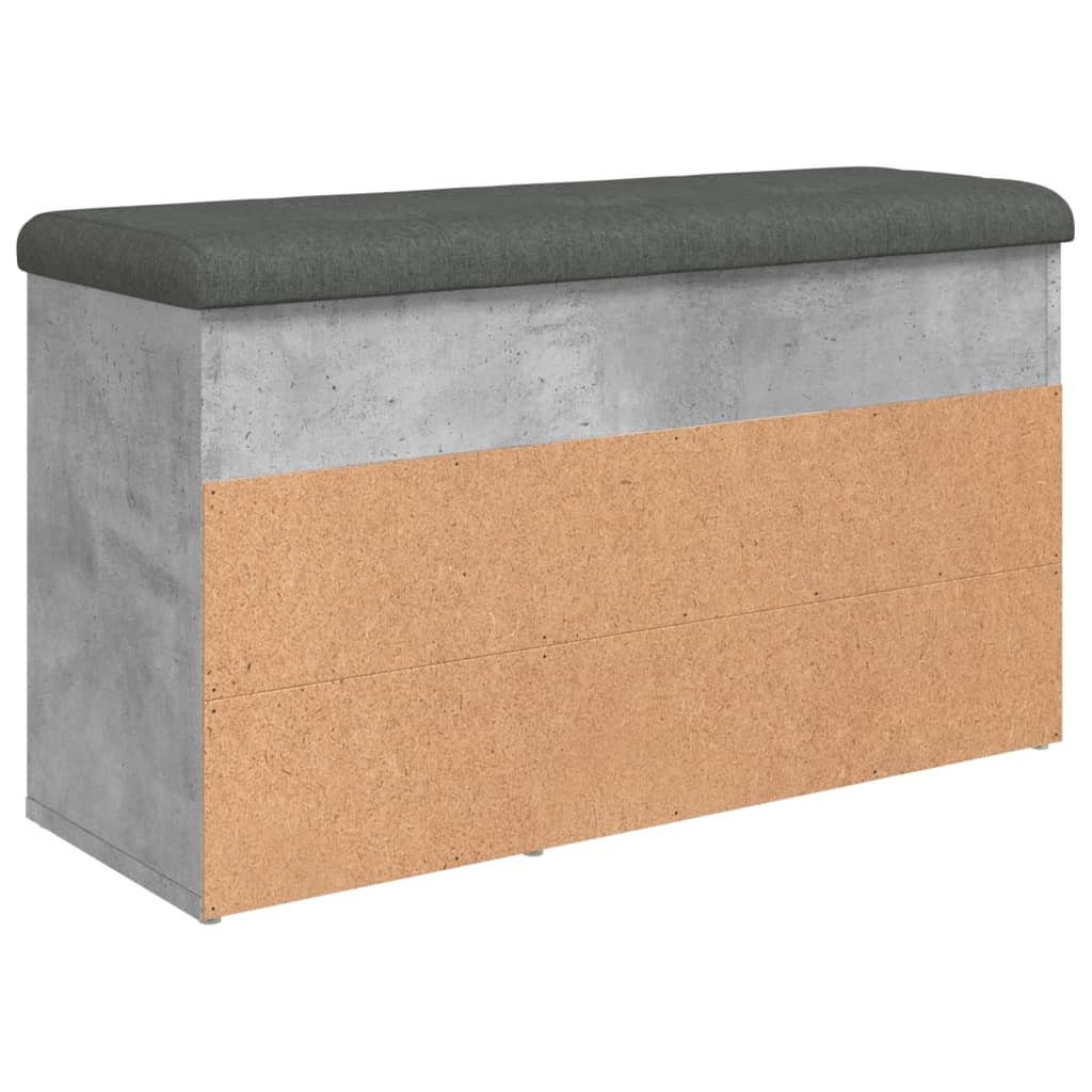 vidaXL Banco sapateira 82x32x45,5cm derivados madeira cinzento cimento