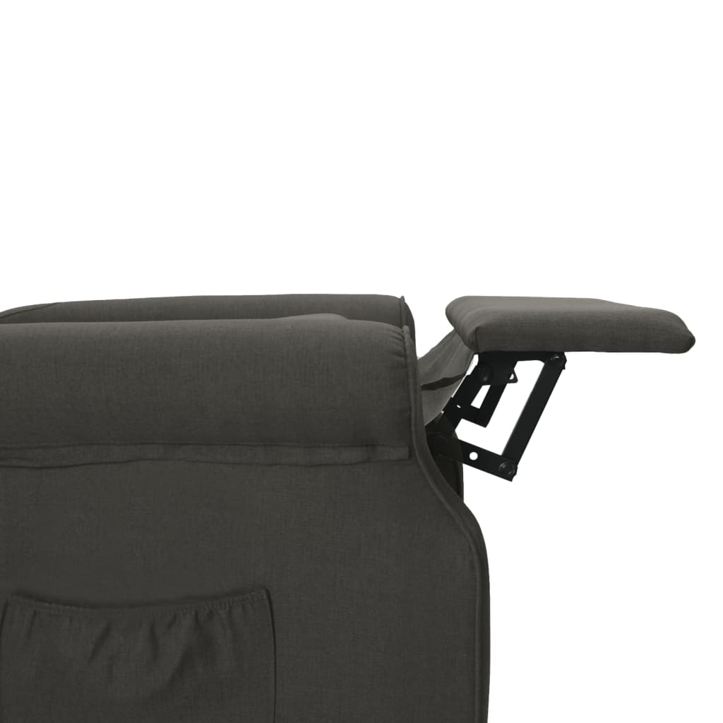 vidaXL Cadeira reclinável tecido cinzento-escuro