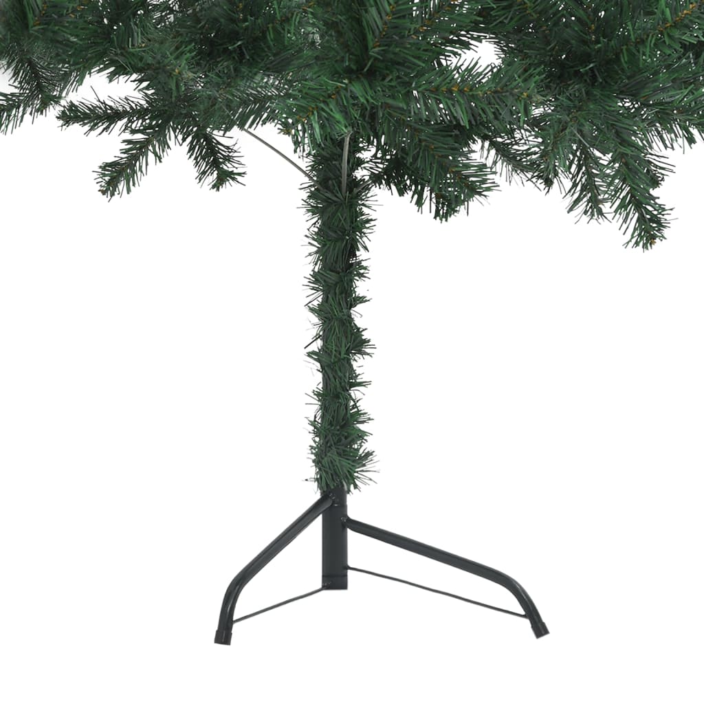 vidaXL Árvore Natal artificial de canto pré-iluminada PVC verde