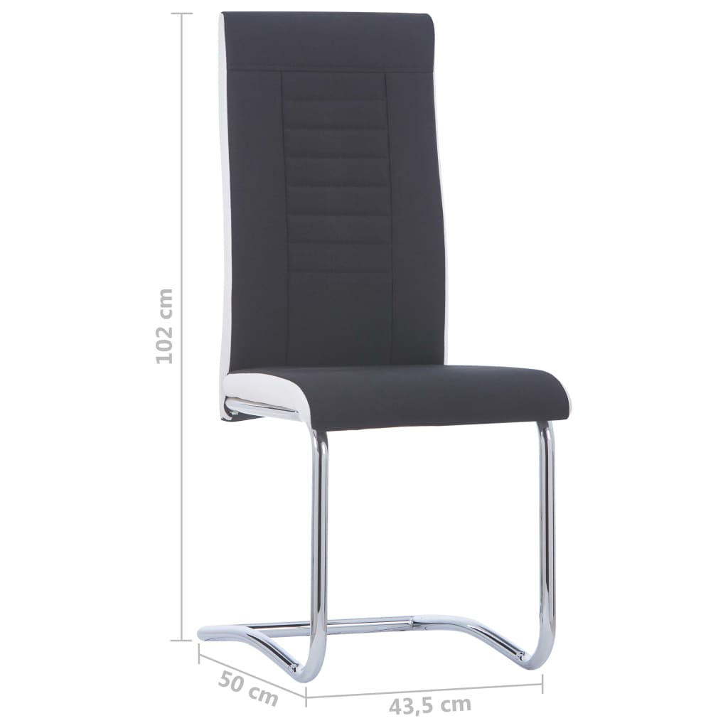 vidaXL Cadeiras de jantar cantilever 2 pcs tecido preto