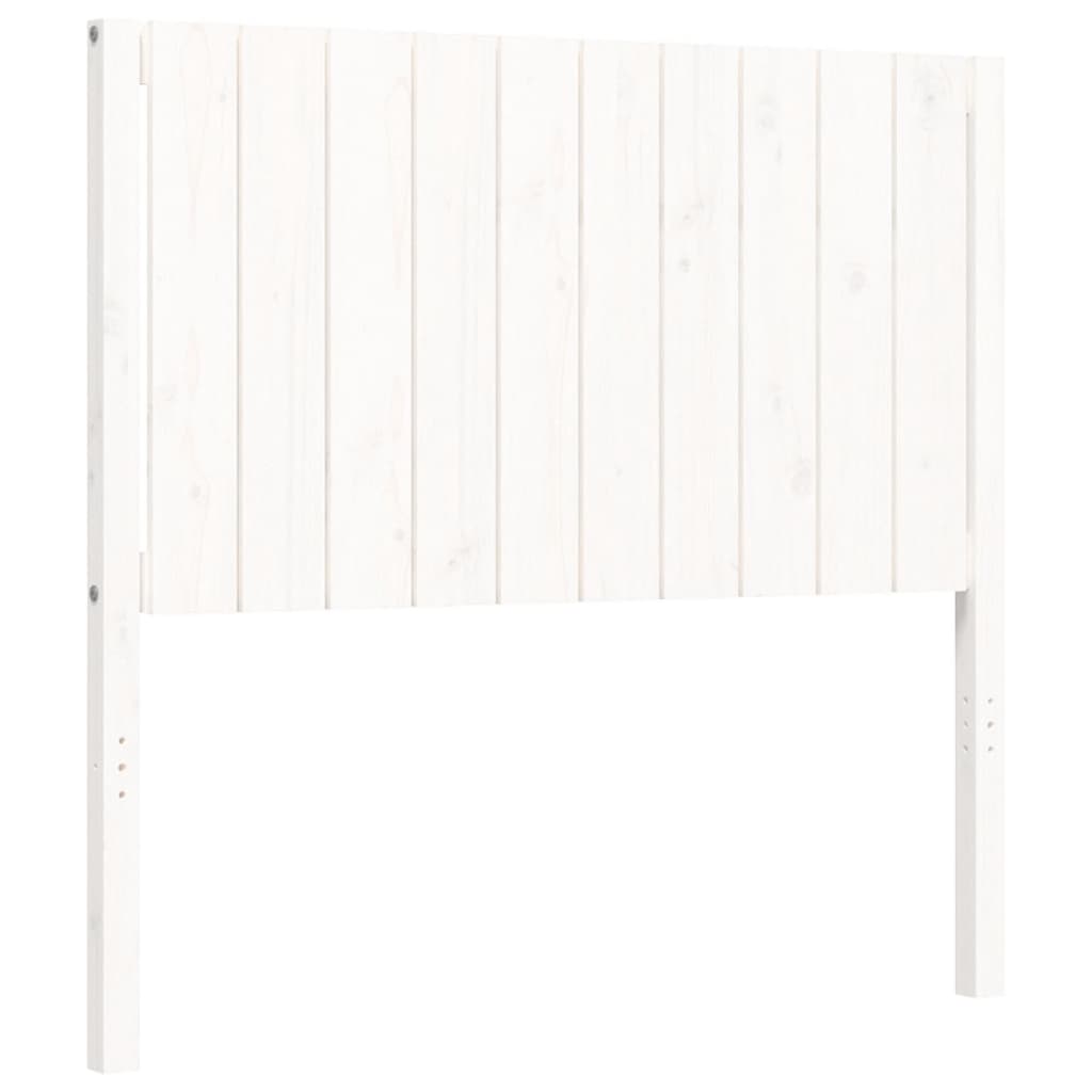 vidaXL Estrutura de cama com cabeceira 100x200cm madeira maciça branco
