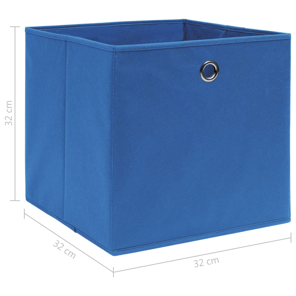vidaXL Caixas de arrumação 10 pcs 32x32x32 cm tecido azul