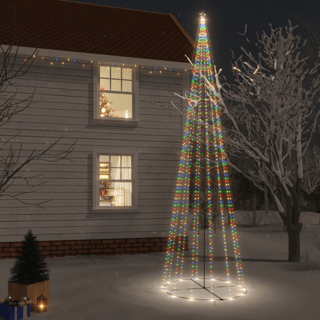 vidaXL Árvore de Natal em cone 1134 LEDs 230x800 cm colorido