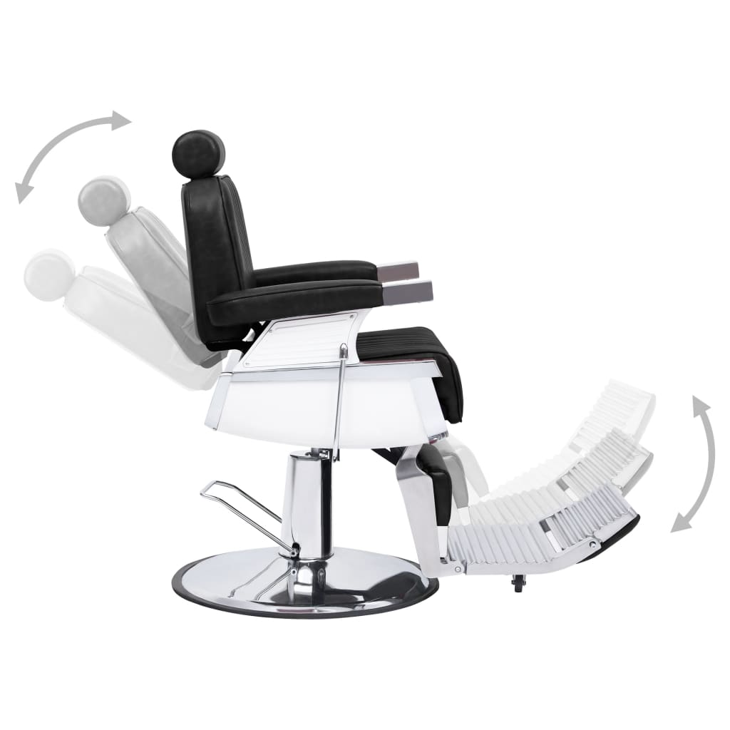 vidaXL Cadeira de barbeiro 68x69x116 cm couro artificial preto
