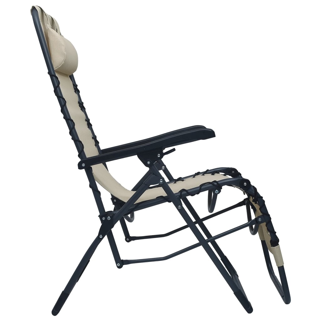 vidaXL Cadeiras de pátio dobráveis 2 pcs textilene cor creme