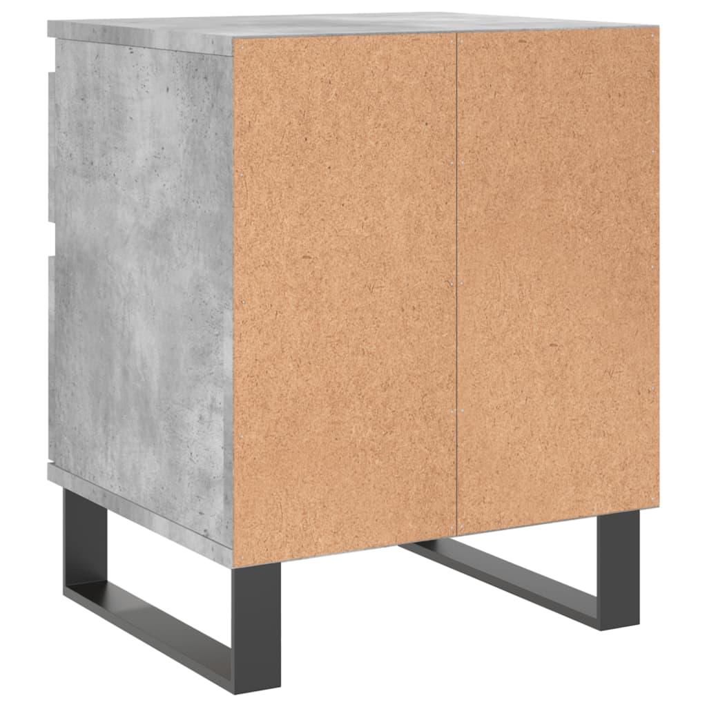 vidaXL Mesa de cabeceira 40x35x50cm derivados madeira cinzento cimento