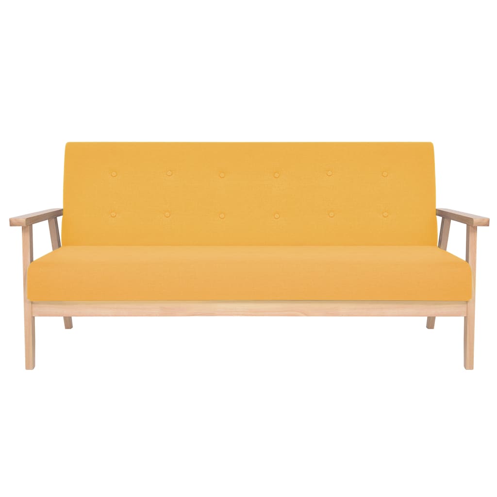 vidaXL Conjunto de sofás 2 pcs tecido amarelo
