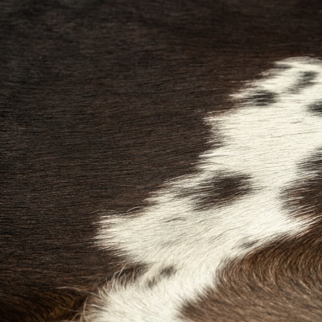 vidaXL Tapete em pele de vaca genuína 150x170 cm preto
