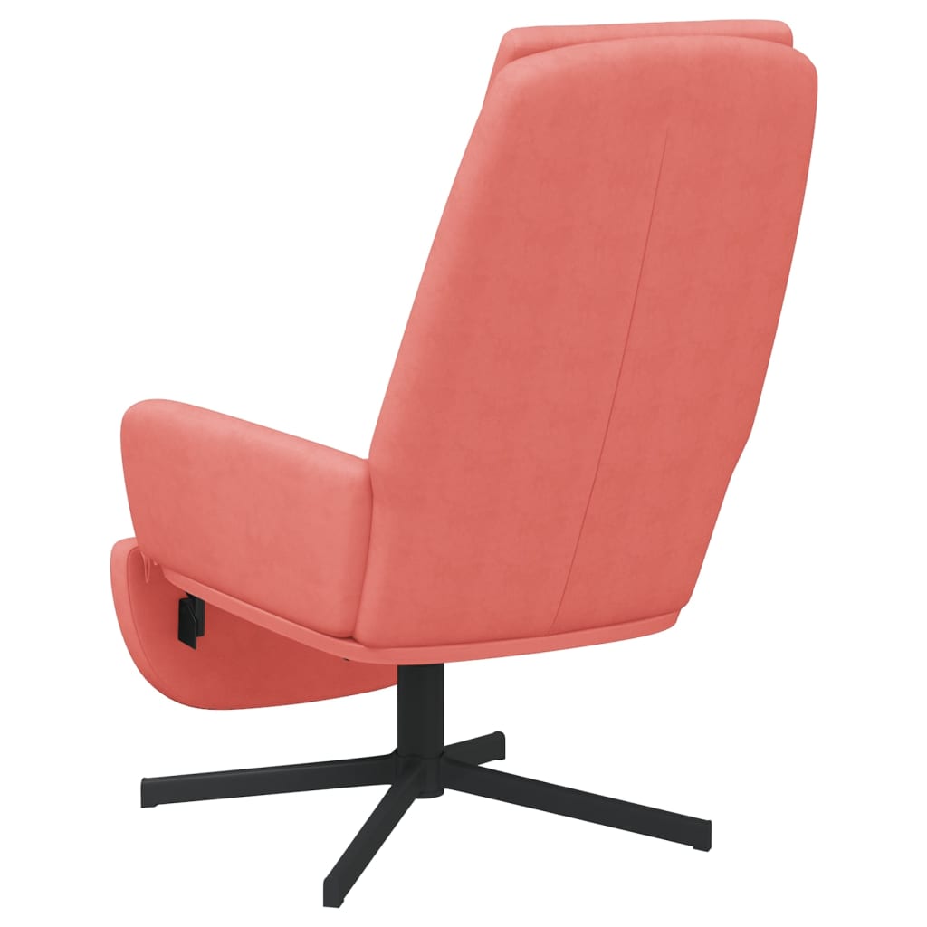 vidaXL Cadeira de descanso com apoio de pés veludo rosa