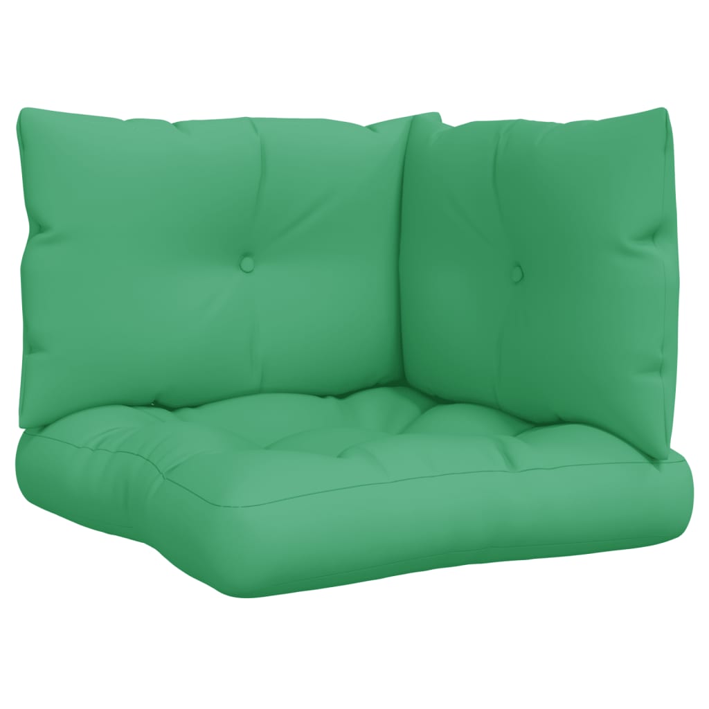 vidaXL Almofadões para móveis de paletes 3 pcs tecido verde