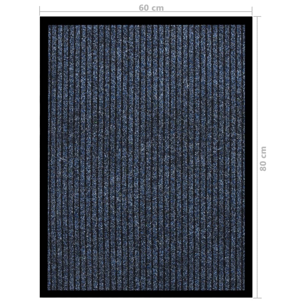 vidaXL Tapete de porta às riscas 60x80 cm azul