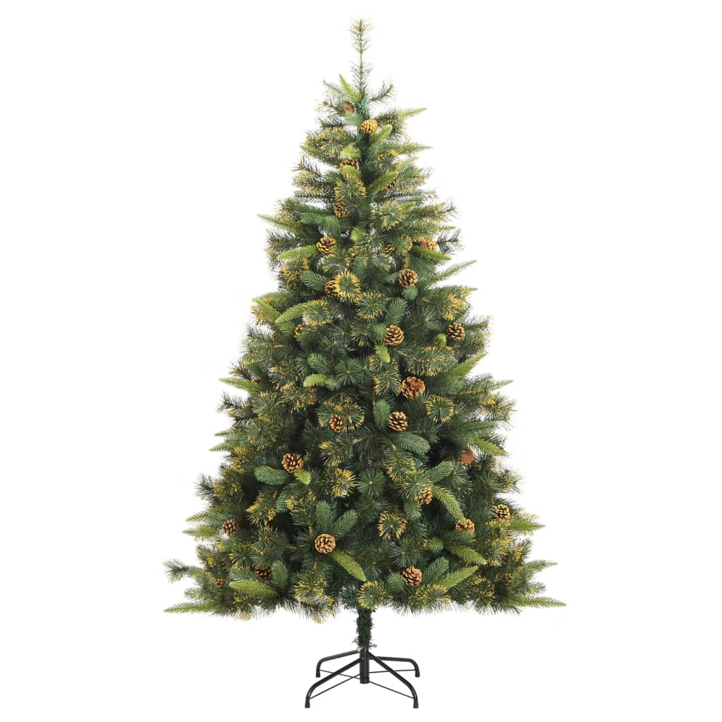 vidaXL Árvore de Natal artificial articulada com pinhas 180 cm