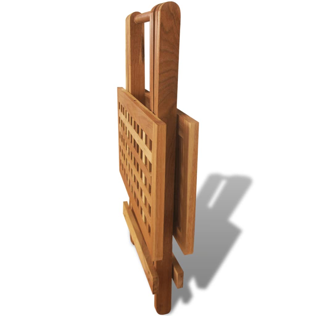 vidaXL Mesa dobrável, madeira de nogueira sólida 50x50x49 cm