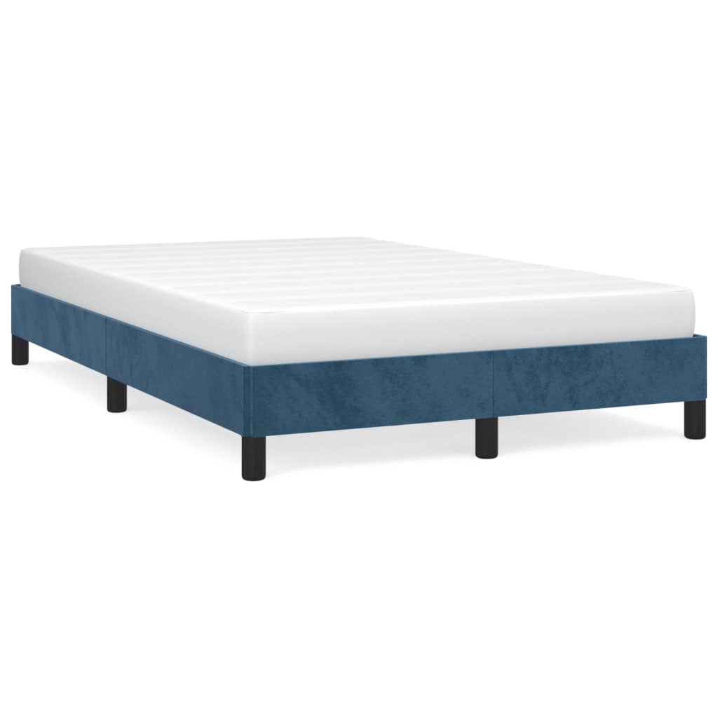 vidaXL Estrutura de cama 120x190 cm veludo azul-escuro