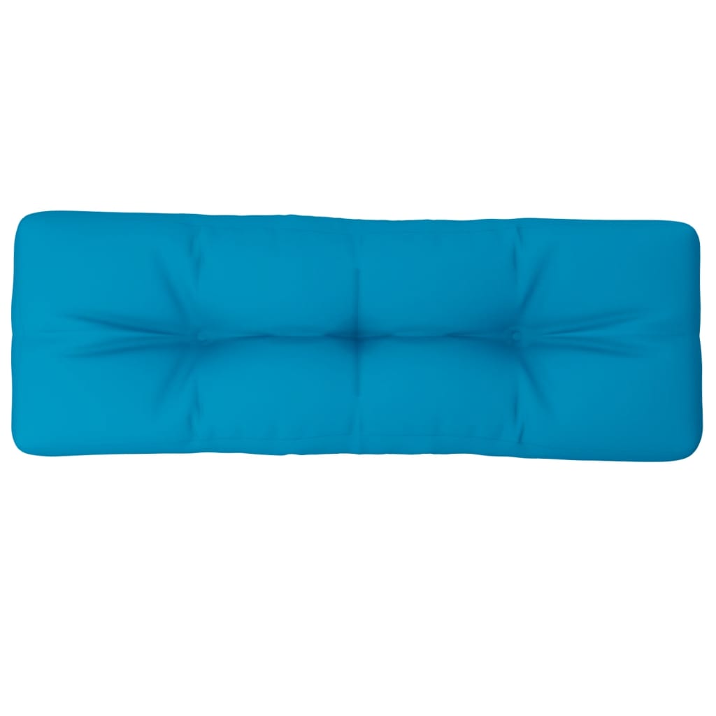 vidaXL Almofadão para sofá de paletes 120x40x12 cm tecido azul