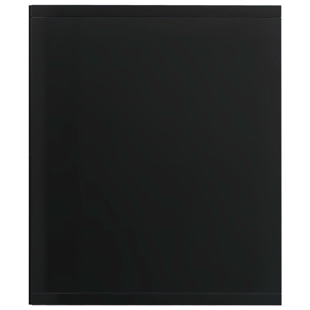 vidaXL Estante/móvel de TV 36x30x114 cm contraplacado preto brilhante