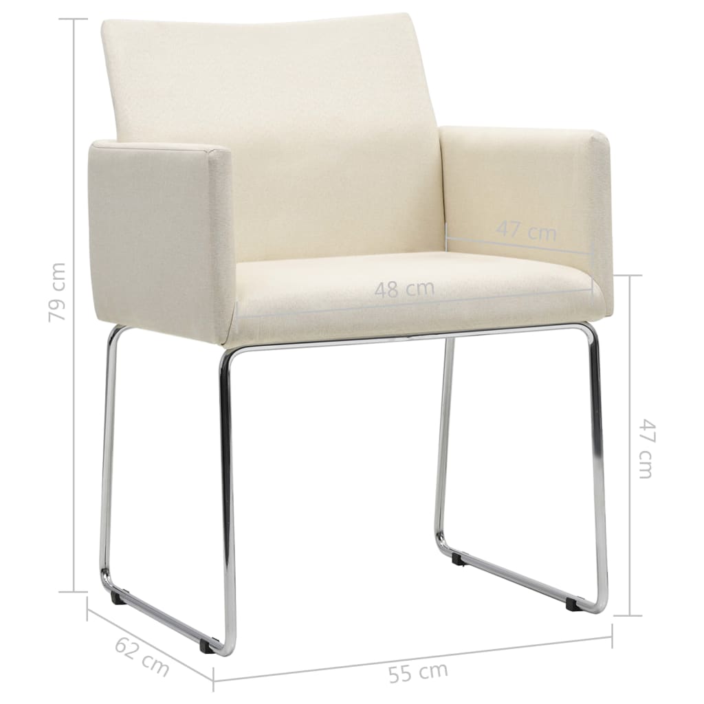 vidaXL Cadeiras de jantar 4 pcs aspeto linho tecido branco