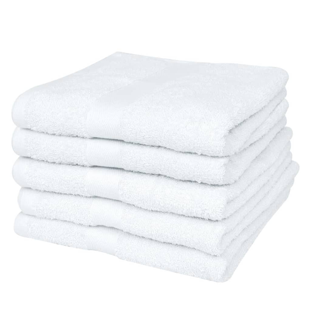 vidaXL Conjunto toalhas sauna 5 pcs algodão 500 g. 80x200 cm branco