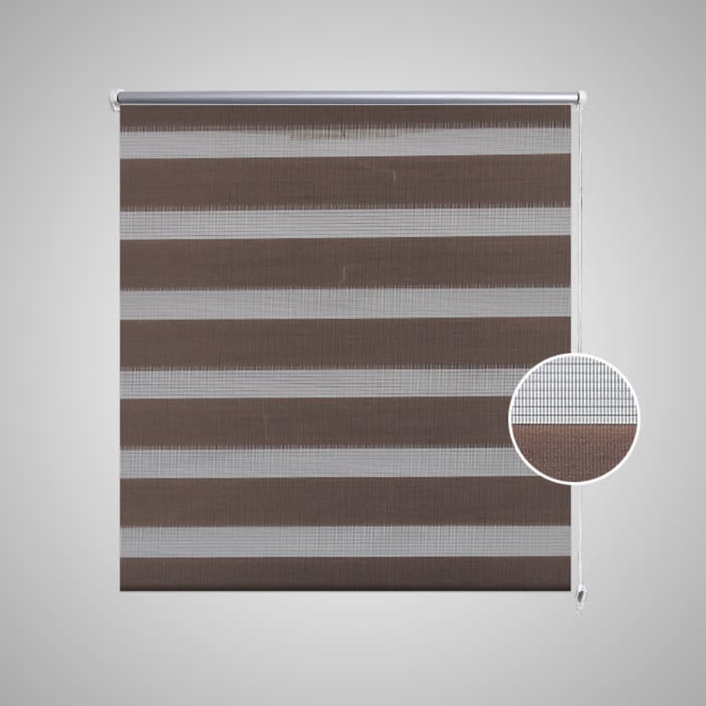 Estore de rolo 50 x 100 cm, linhas de zebra / Café