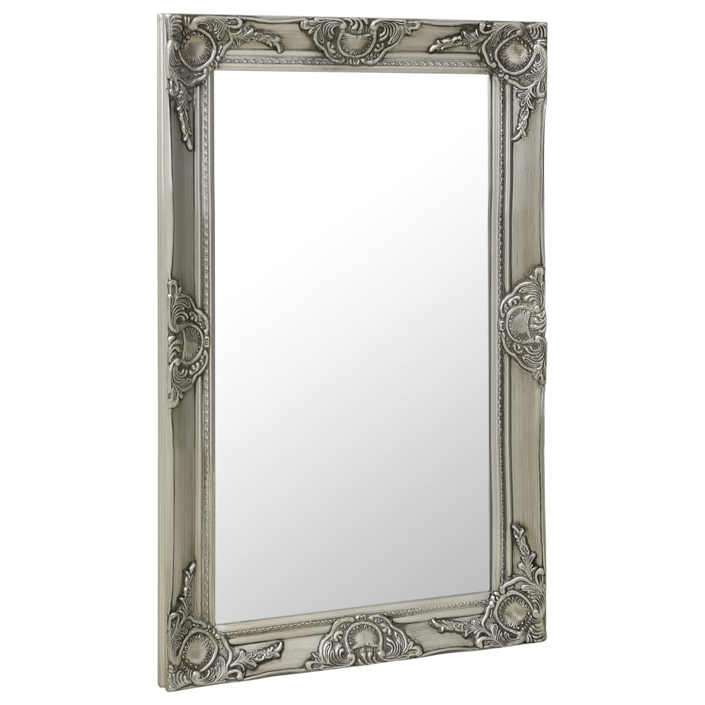 vidaXL Espelho de parede estilo barroco 50x80 cm prateado