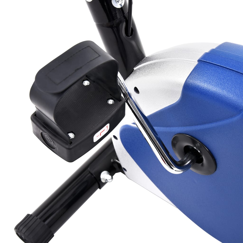vidaXL Bicicleta estática com resistência por cinta azul