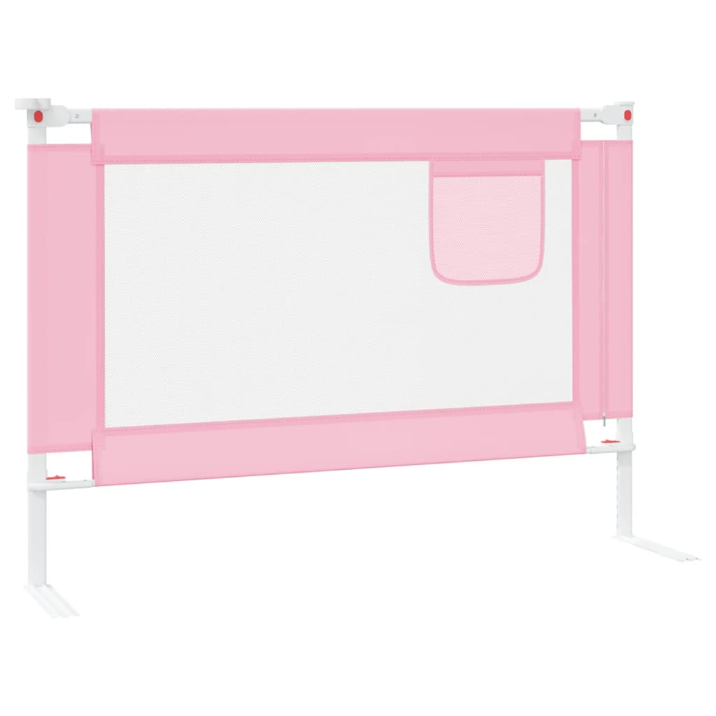 vidaXL Barra de segurança p/ cama infantil tecido 90x25 cm rosa