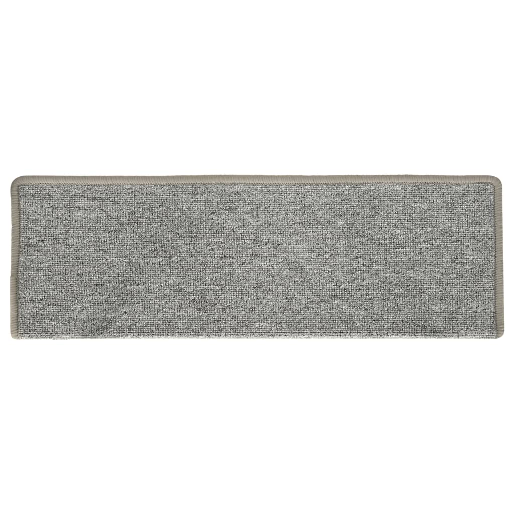 vidaXL Tapete/carpete para degraus 15 pcs 65x21x4 cm branco e cinzento