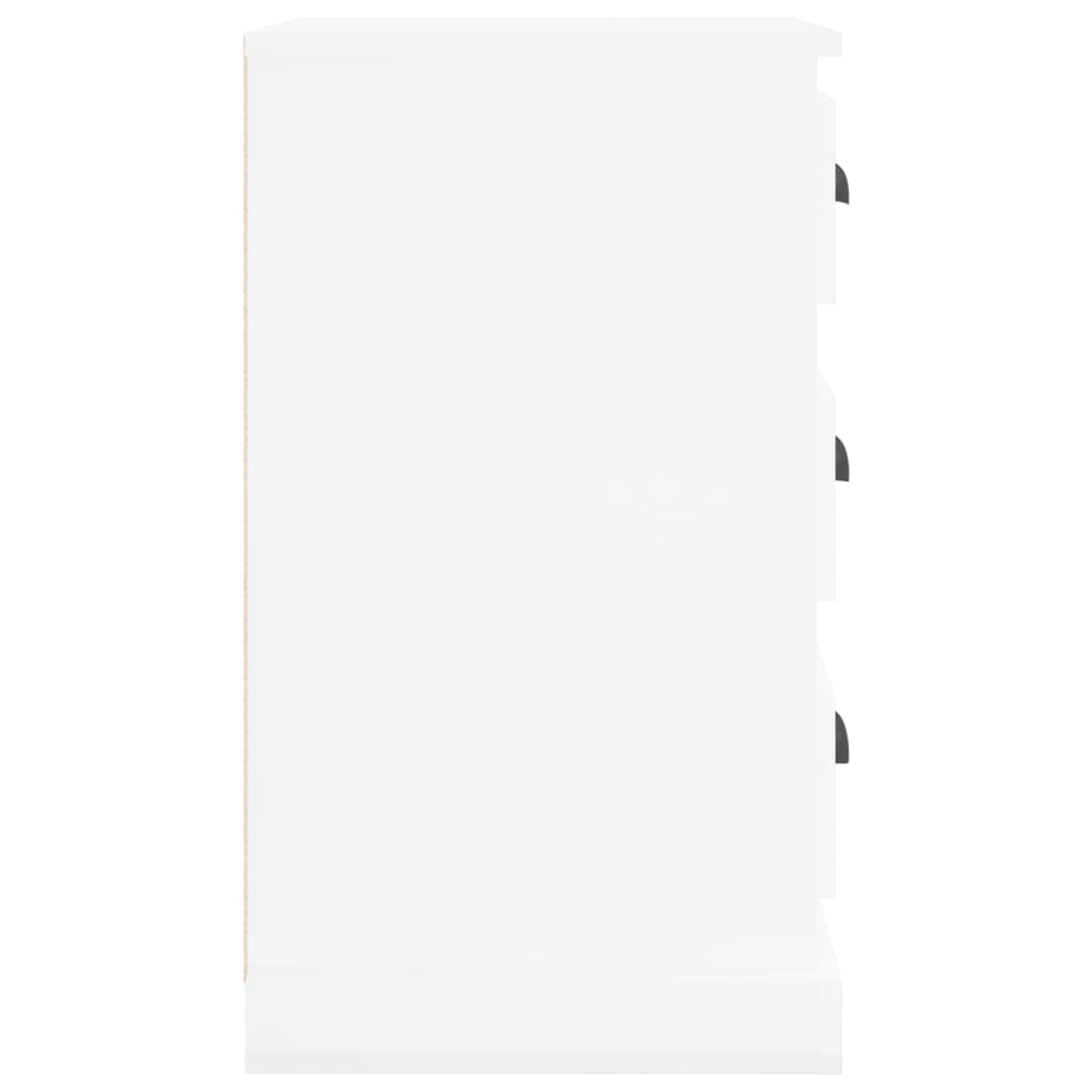 vidaXL Mesa cabeceira 39x39x67 cm derivados madeira branco brilhante