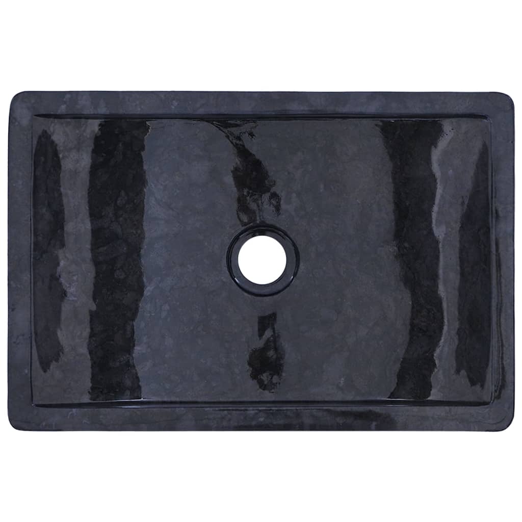 vidaXL Lavatório 45x30x12 cm mármore preto brilhante