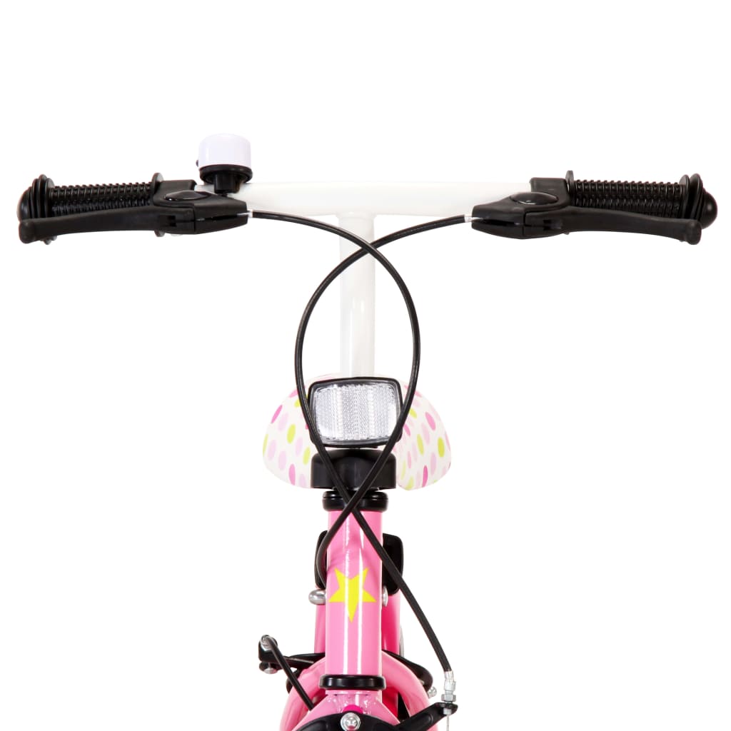 vidaXL Bicicleta de criança roda 12" branco e cor-de-rosa