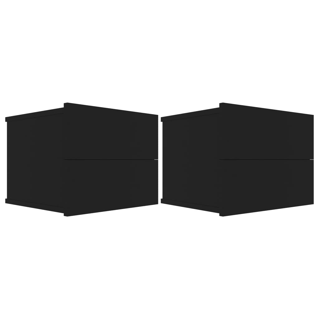 vidaXL Mesas de cabeceira 2 pcs 40x30x30 cm contraplacado preto