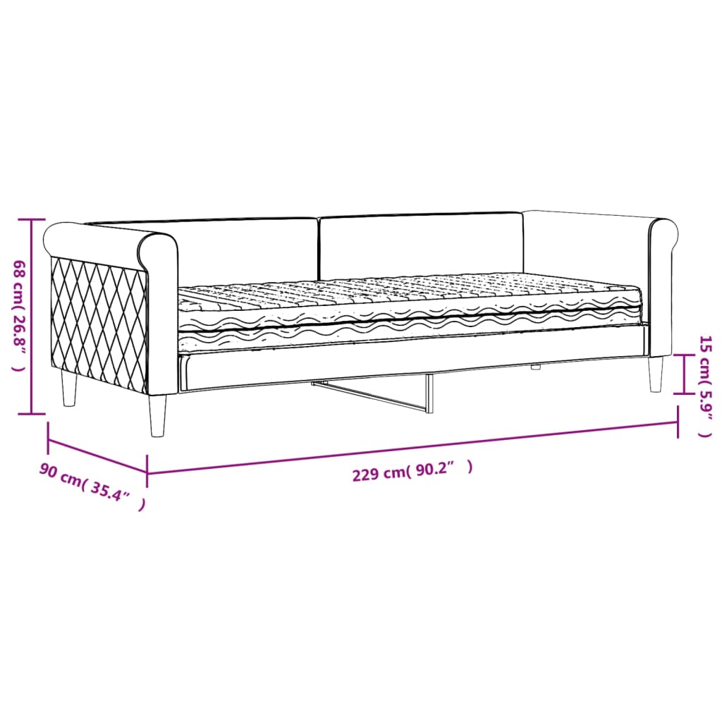 vidaXL Sofá-cama com colchão 80x200 cm veludo cinzento-claro