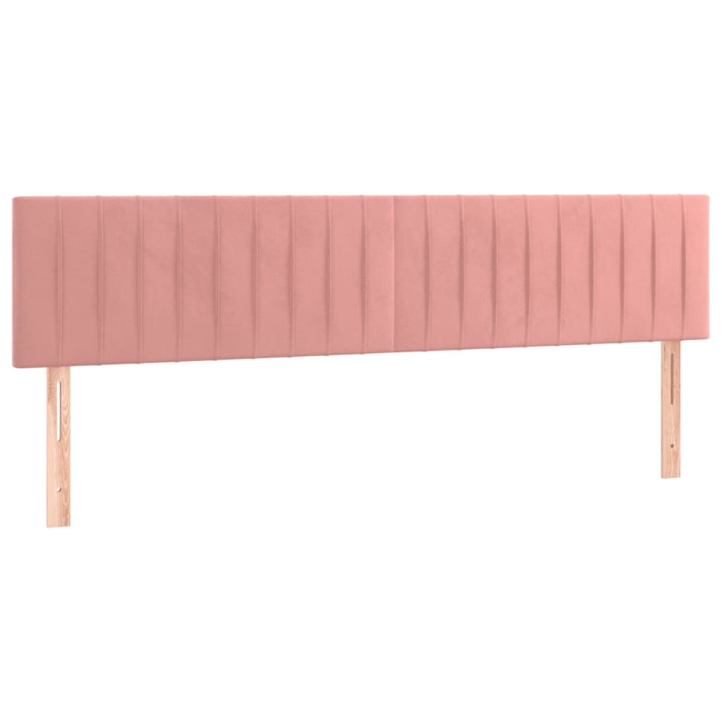 vidaXL Cama box spring c/ colchão/LED 180x200 cm veludo rosa