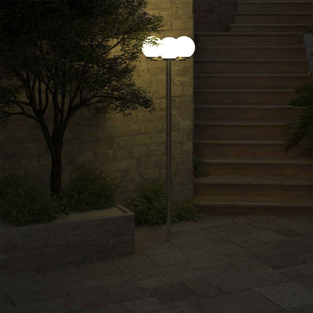 vidaXL Poste de luz para jardim com 3 lâmpadas 220 cm