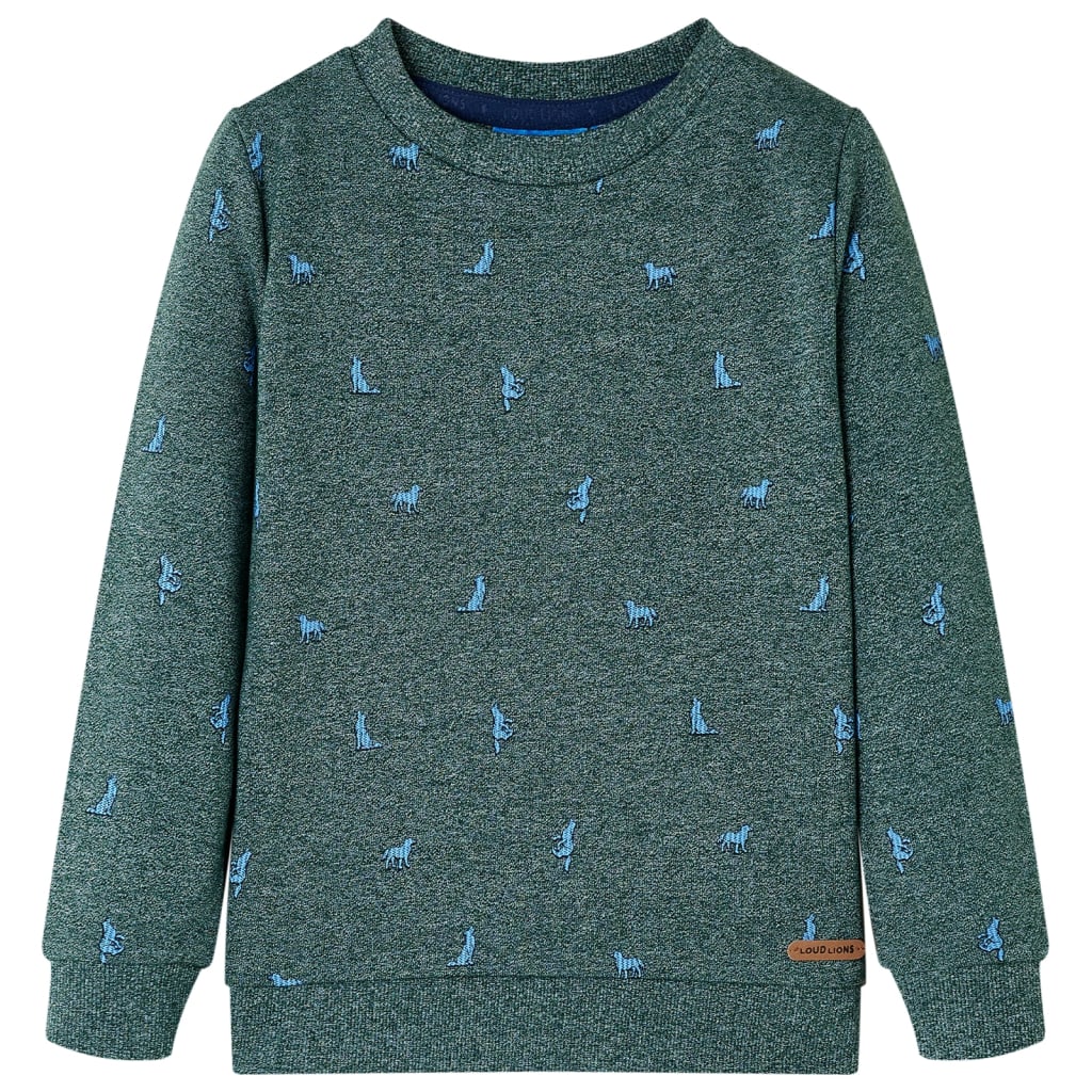 Sweatshirt para criança verde-escuro mesclado 92