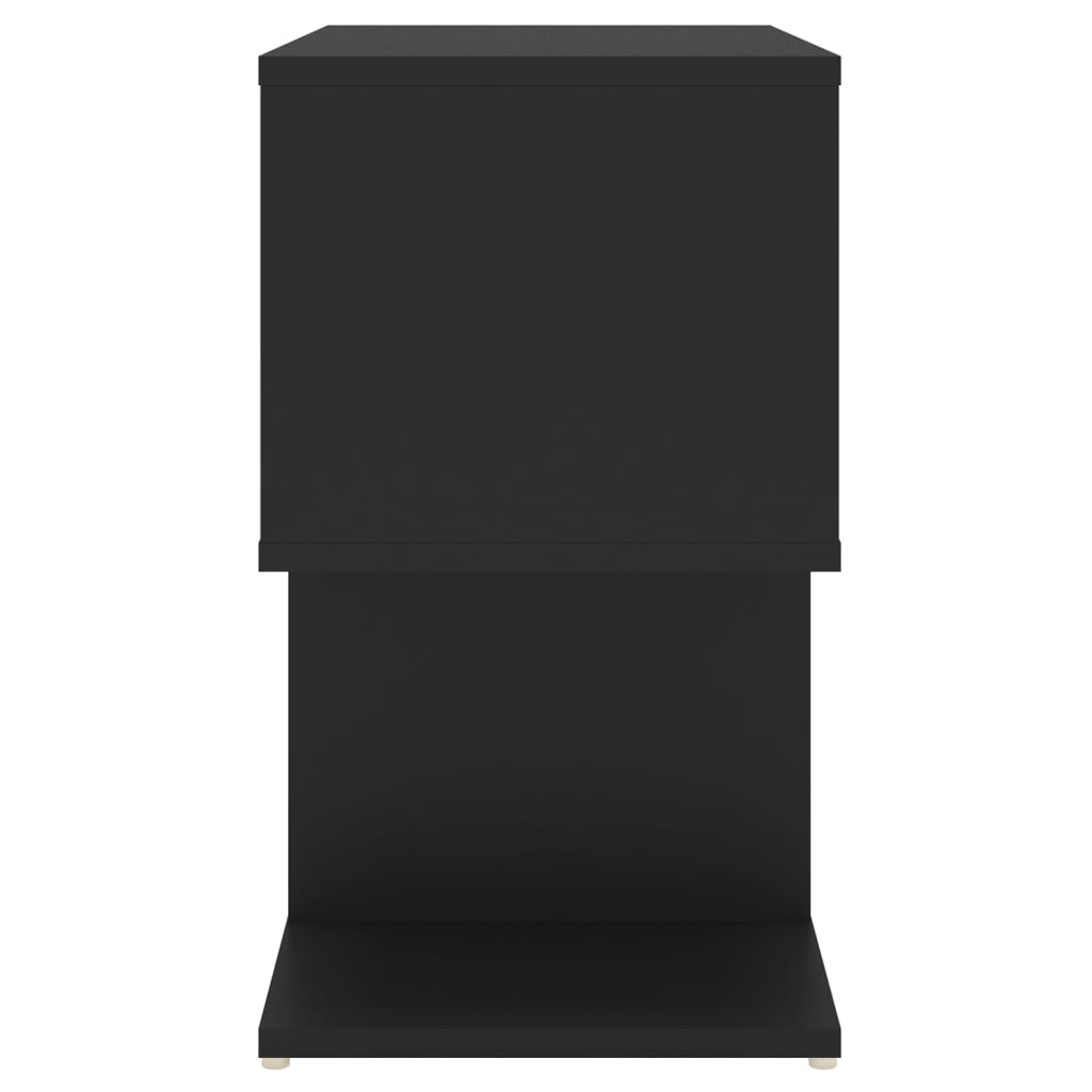 vidaXL Mesa de cabeceira 50x30x51,5 cm contraplacado preto