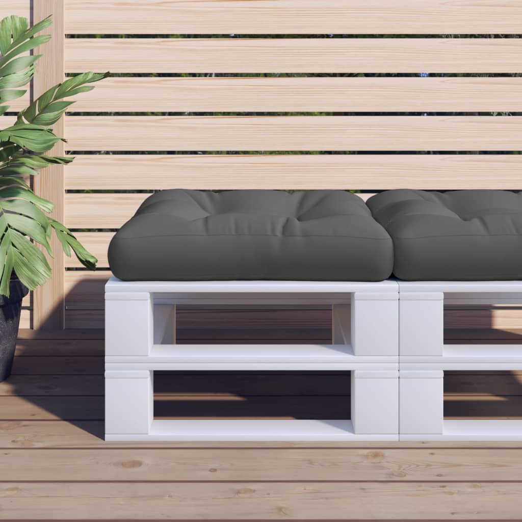 vidaXL Almofadão para sofá de paletes 50x50x12 cm tecido cinza