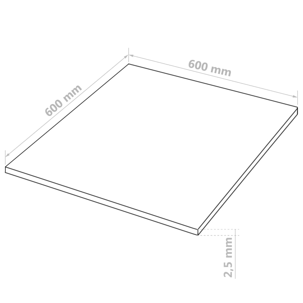 vidaXL Placa de MDF 20 pcs quadrado 60x60 cm 2,5 mm