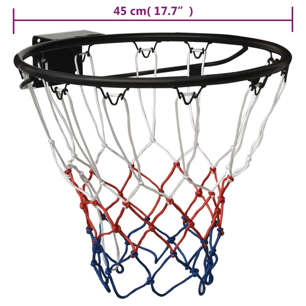 vidaXL Cesto de basquetebol 45 cm aço preto