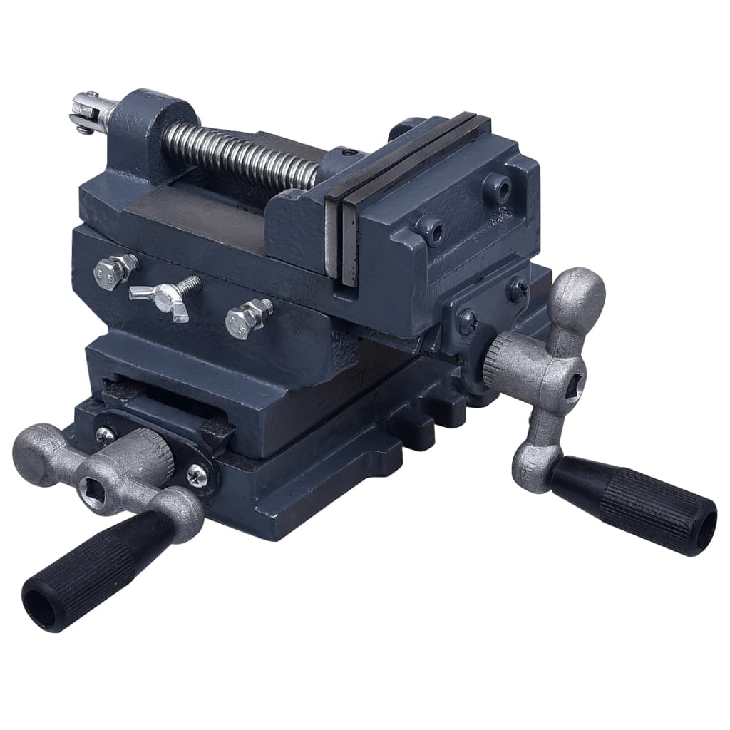 vidaXL Torno-prensa manual com corrediça transversal 70 mm