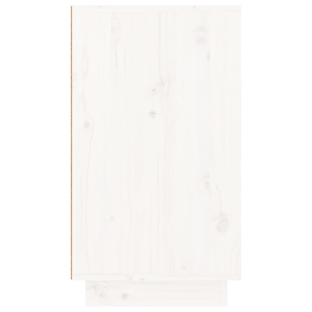 vidaXL Sapateira 110x34x61 cm madeira de pinho maciça branco