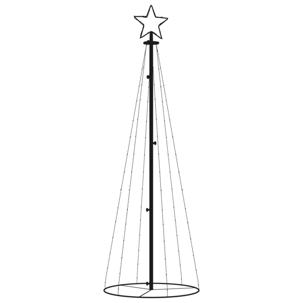 vidaXL Árvore de Natal em cone 108 luzes LED 70x180 cm branco quente