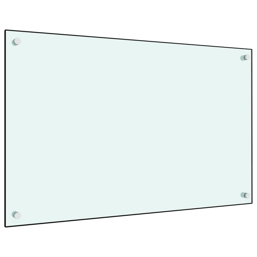 vidaXL Painel anti-salpicos de cozinha 80x50 cm vidro temperado branco