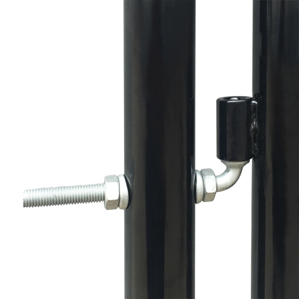vidaXL Portão de cerca com porta única 300x125 cm preto