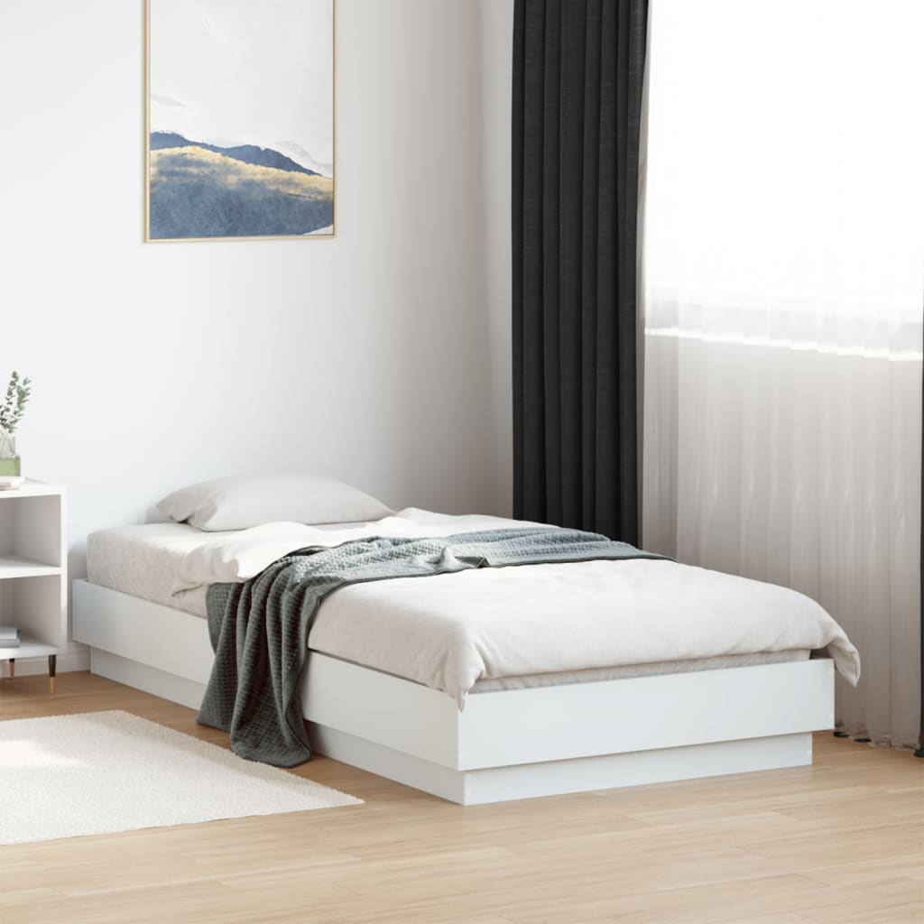 vidaXL Estrutura de cama 90x190 cm derivados de madeira branco